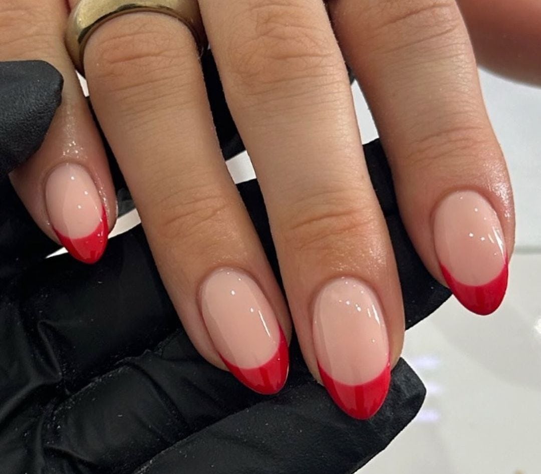 Blair Waldorf would love red French tip nails.