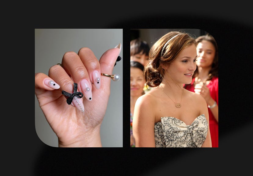 Blair Waldorf-coded nail art ideas that give major prepcore energy.