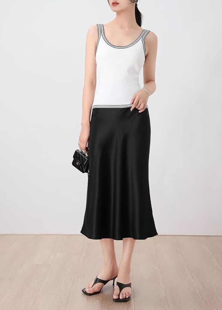 Keasmto Satin Skirt 