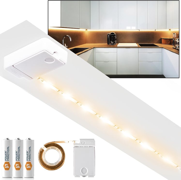 POWER PRACTICAL Luminoodle Under Cabinet Lighting - Click LED Light Strip for Shelves, Kitchen Cabin...