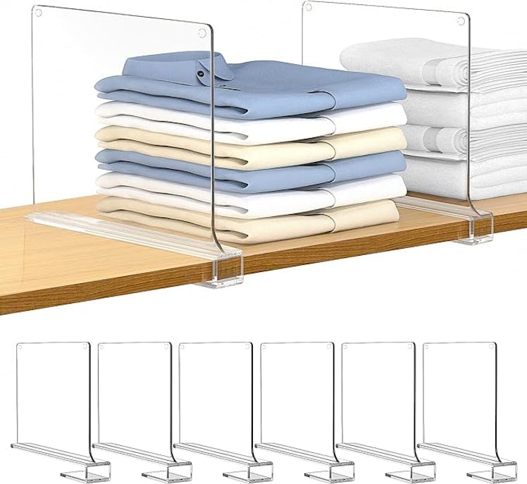 Aolla Acrylic Closet Shelf Dividers (6-Pack)