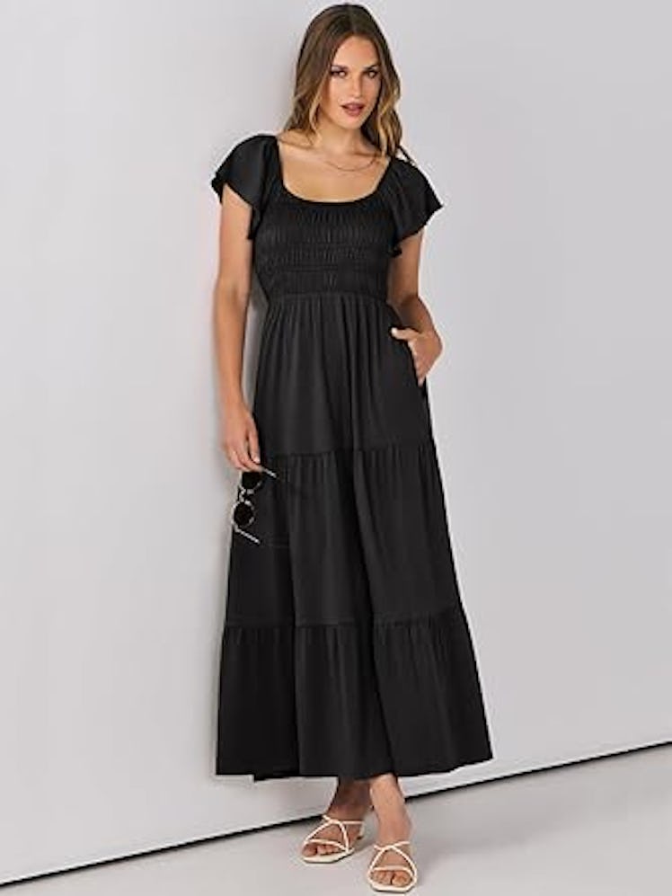 ANRABESS Smocked Maxi Dress