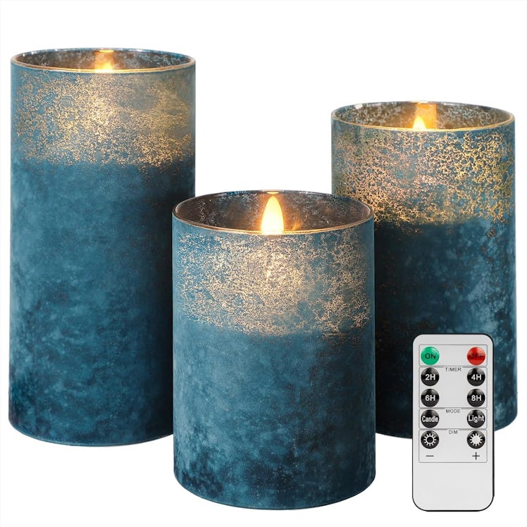 COVEGE Flickering Flameless Candles (Set of 3)