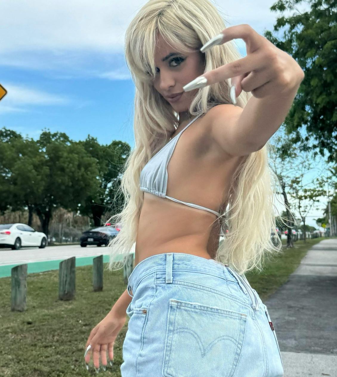 Camila Cabello can&rsquo;t stop wearing bikinis as bras.