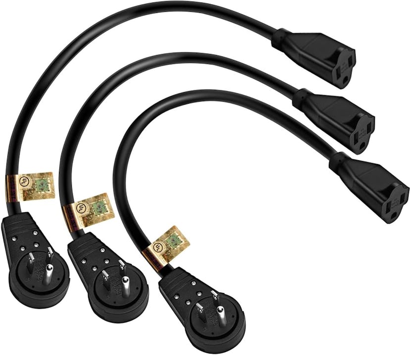 Nekteck 360° Rotating Flat Plug Extension Cord (3-Pack)