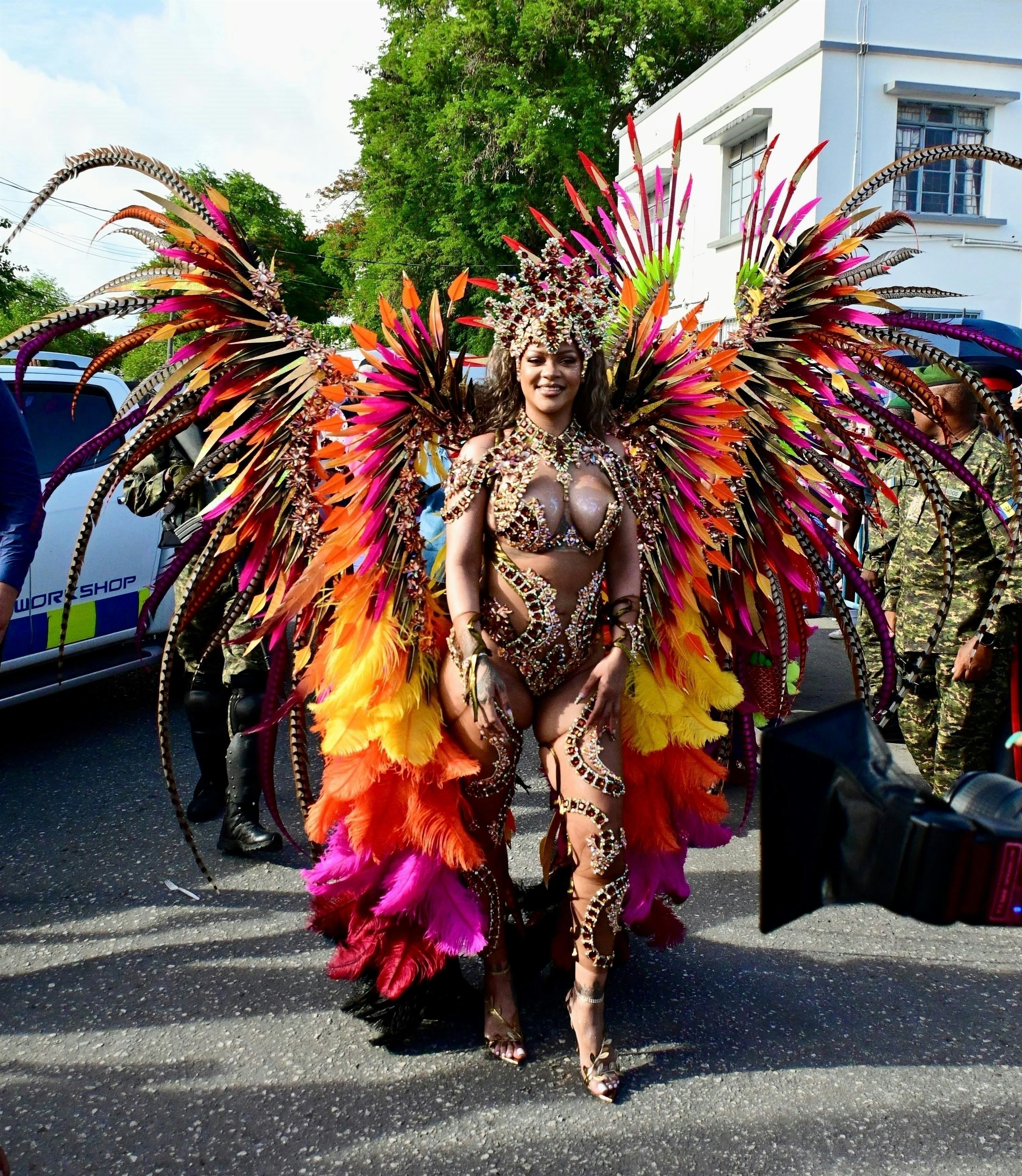 Rihanna’s barely there Carnival festival costume.
