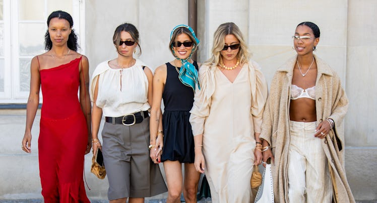 Group of guests outside Lovechild 1979 during day two of the Copenhagen Fashion Week (CPHFW) SS25 on...