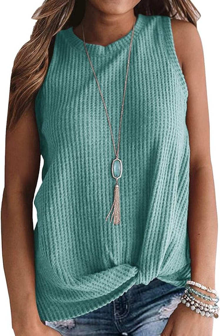 IWOLLENCE Tunic Twist Knot Tank top