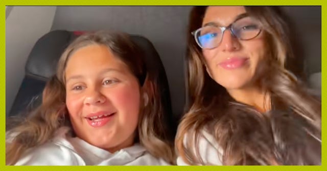 Samantha Purnell became fast friends with 10-year-old airplane seat buddy, Jazzy.