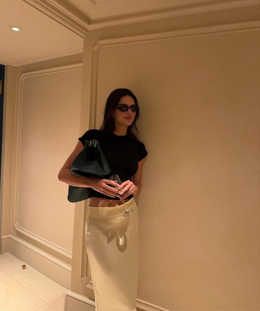 Kendall Jenner with The Row Margaux bag.