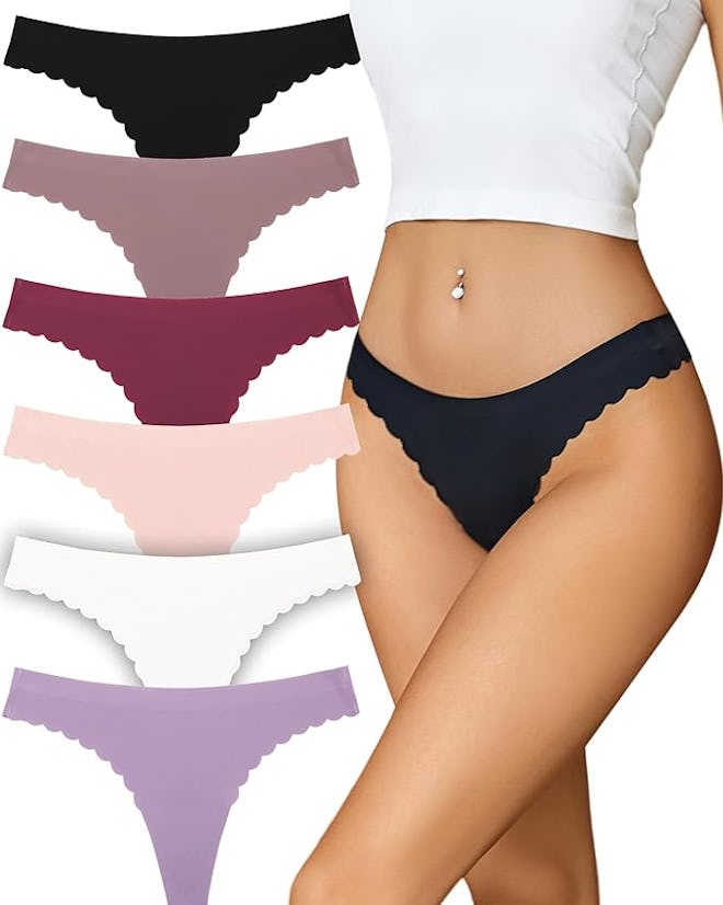 FINETOO V-Waisted Thongs (5-Pack)