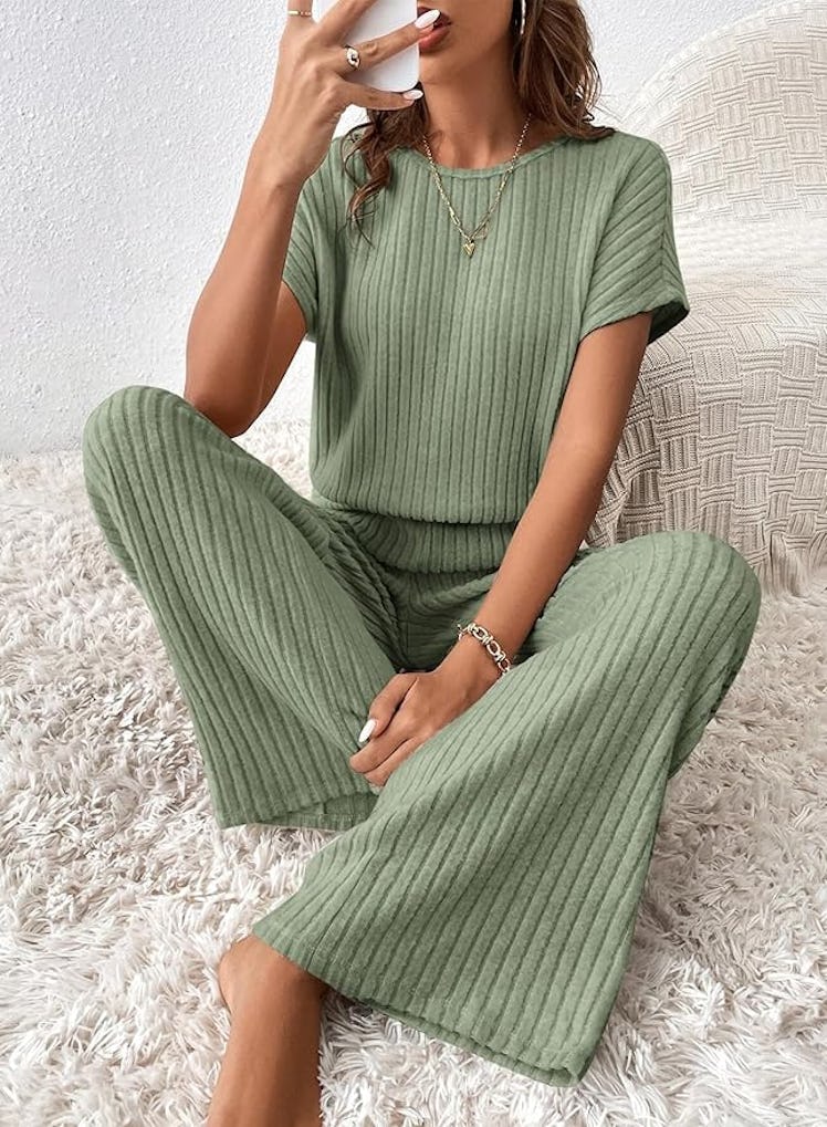 Happy Sailed Ribbed Crewneck Jumpsuit 