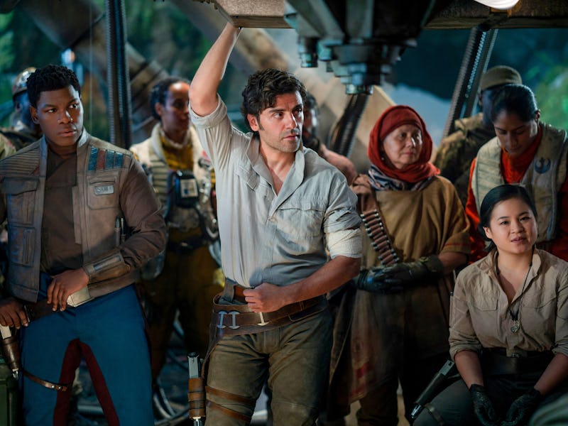 John Boyega, Oscar Isaac, and Kelly Marie Tran in Star Wars: The Rise of Skywalker