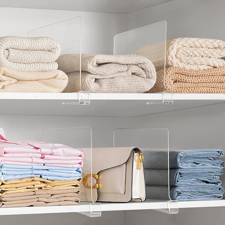 HBlife Clear Shelf Dividers (6-Pack)