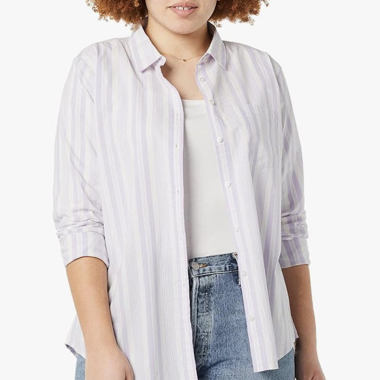 Amazon Essentials Long-Sleeve Button-Down Poplin Shirt