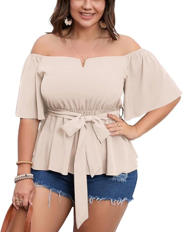 Women's Off The Shoulder Peplum Blouse