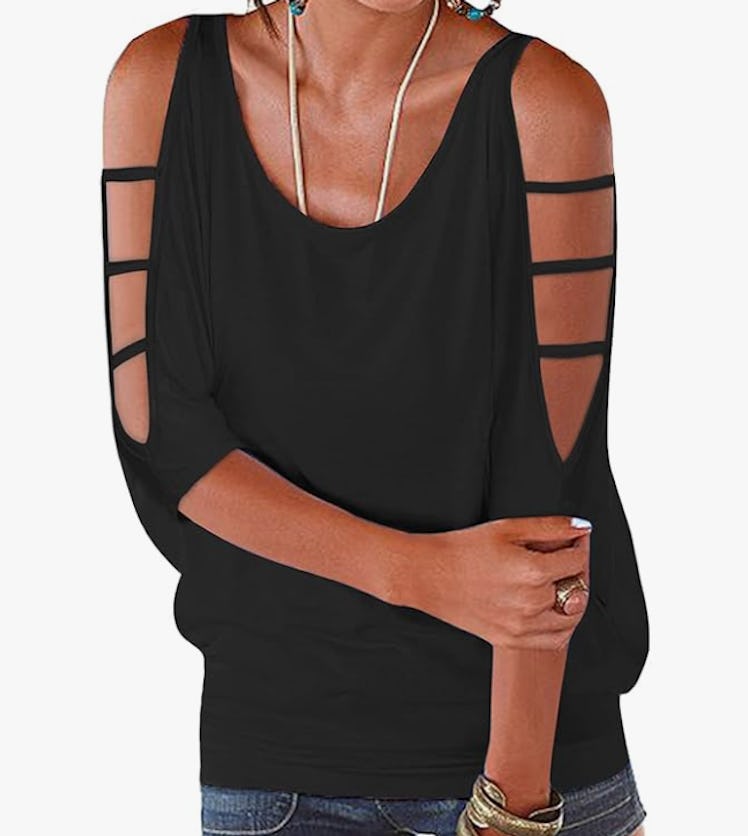 LEIYEE Cold Shoulder Top