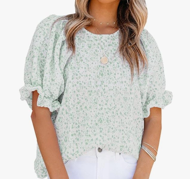 Dokotoo Crewneck Floral Print Blouse