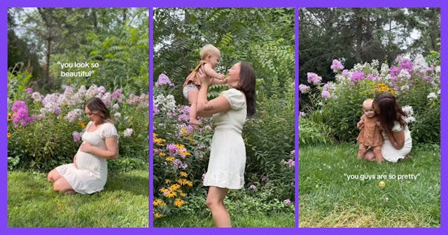 This mom's 5 year old turned out to be the best little photographer for her maternity pictures.