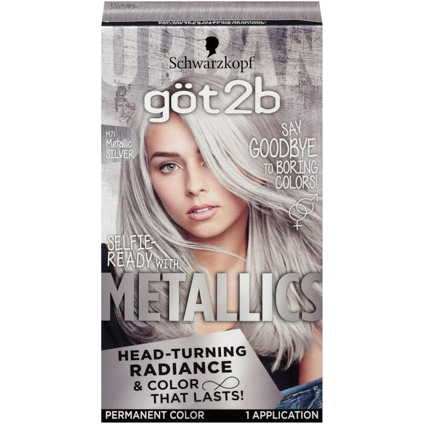 göt2b Metallics Permanent Hair Color, M71 Metallics Silver