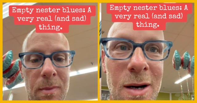 A dad shares his empty nester blues while he's shopping at the grocery store.