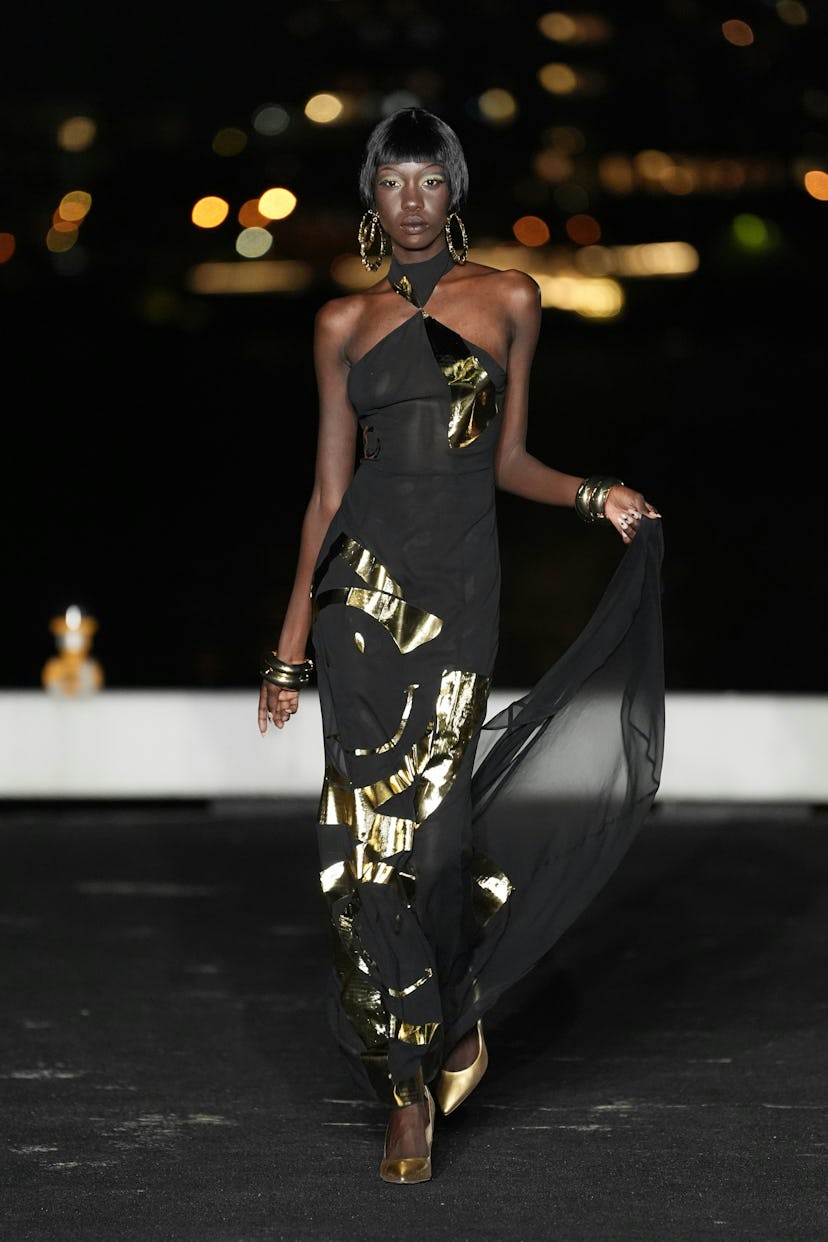  A model walks for designer Christian Cowan SS25 during September 2024 New York Fashion Week at BLAD...