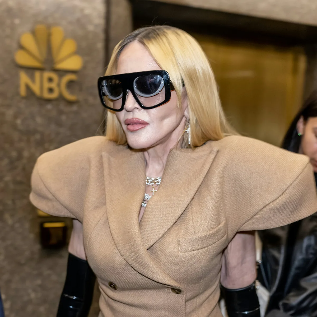 Madonna Wore Giant Shoulders For A Surprise Fashion Week Appearance Madonna Wore Giant Shoulders For A Surprise Fashion Week Appearance