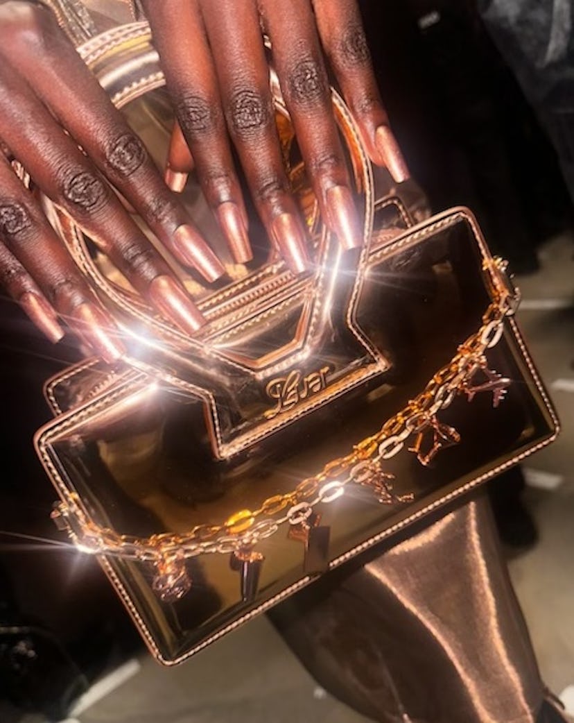 Pumpkin bronze polish was spotted at New York Fashion Week Spring / Summer 2025.