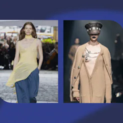 Models at Prabal Gurung and Area's NYFW S/S 2025 shows.