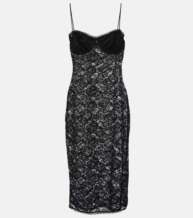 O-Lover floral lace midi dress