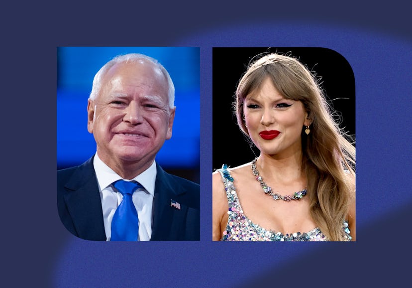 Vice Presidential candidate Tim Walz and Taylor Swift.
