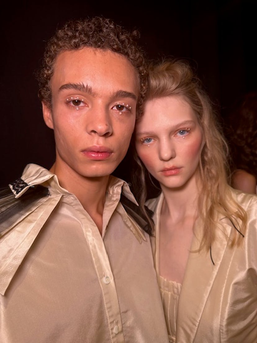 Pearl accented eyes Meruert Tolegen