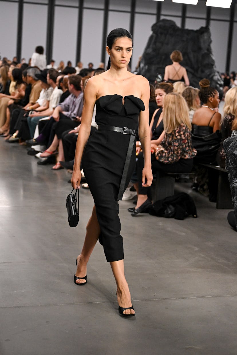 Amelia Gray Hamlin on the runway at Michael Kors RTW Spring 2025 as part of New York Ready to Wear F...