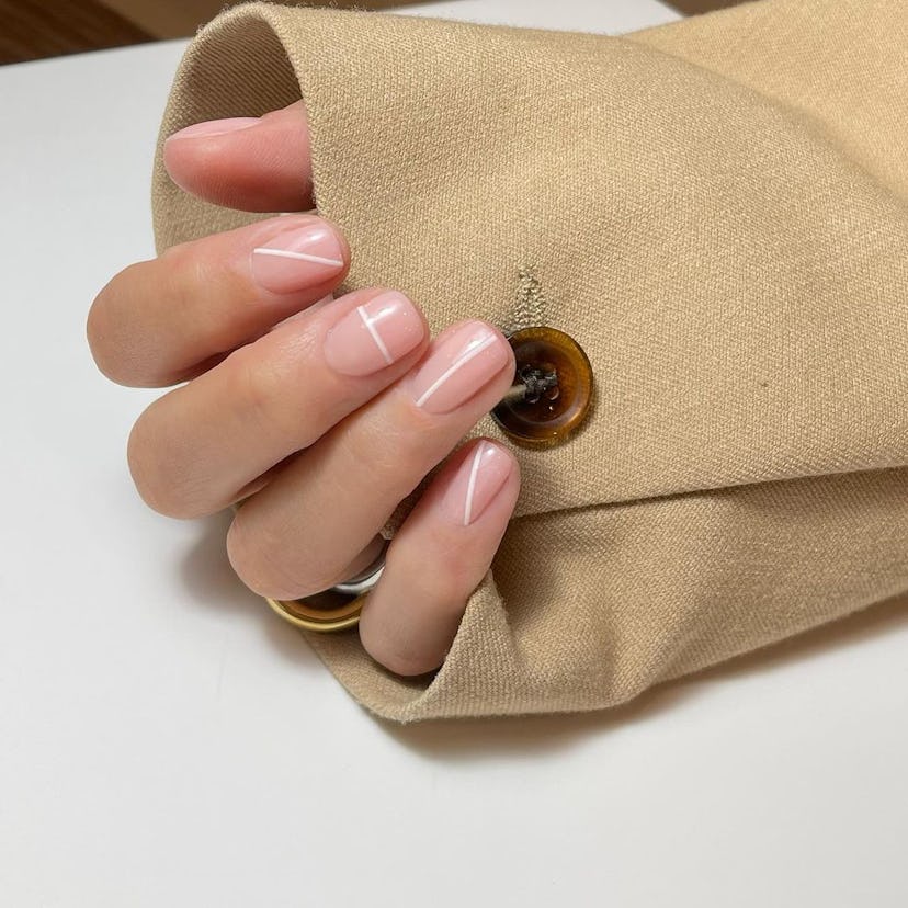 “Floating French tip manicures” are trending.