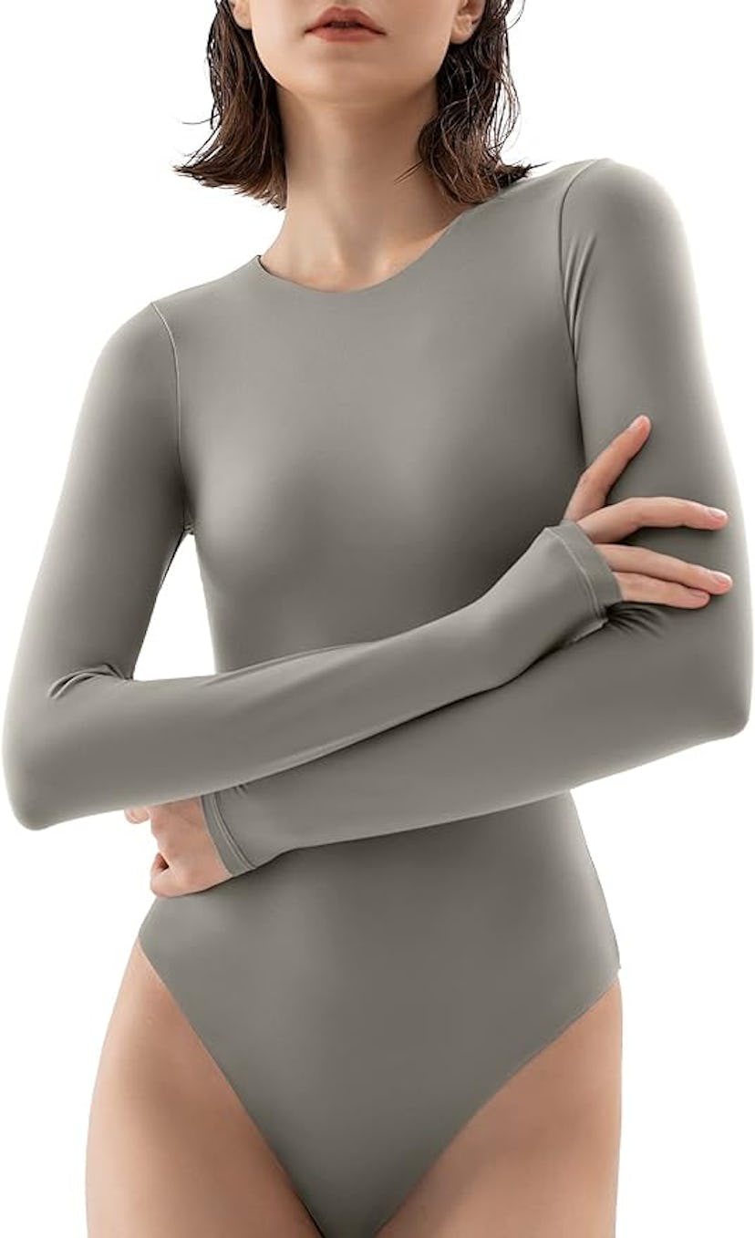 PUMIEY Crew Neck Long Sleeve Body Suit