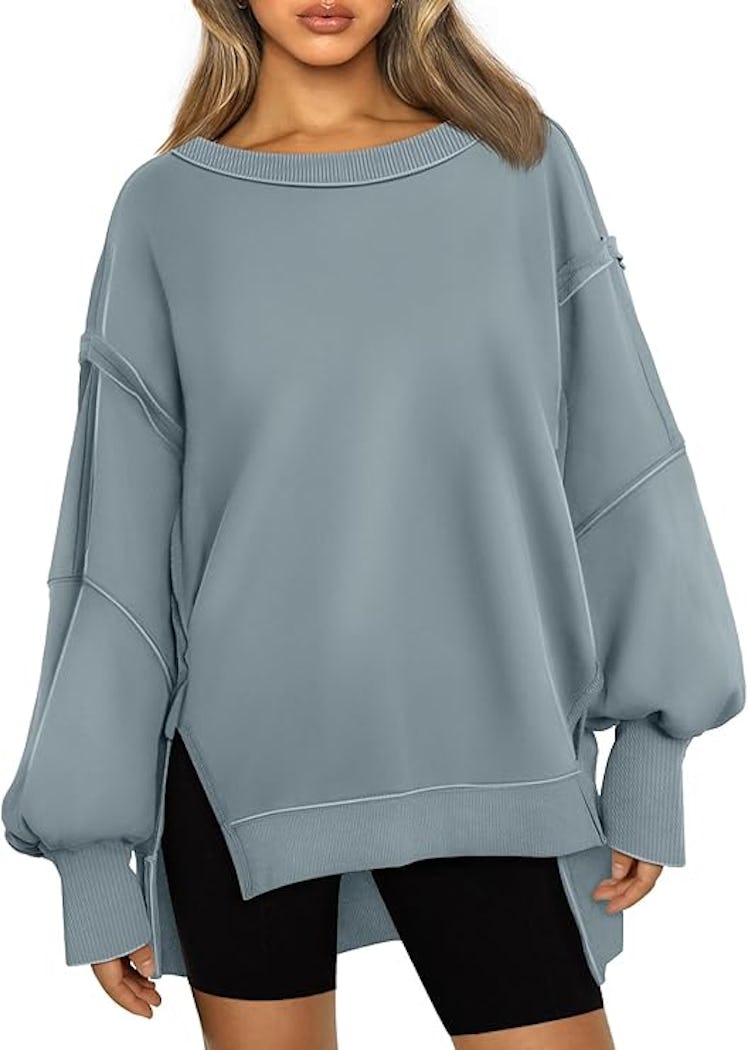 Trendy Queen Oversized Side Slit Sweatshirt