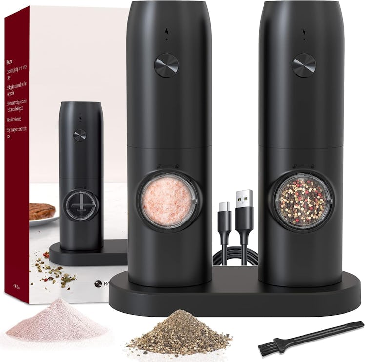 Jeadiuwe Electric Salt and Pepper Grinder (Set of 2)