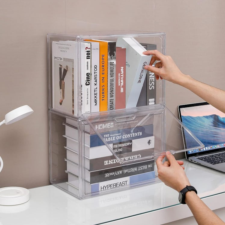 FABROK Clear Book Storage Organizer