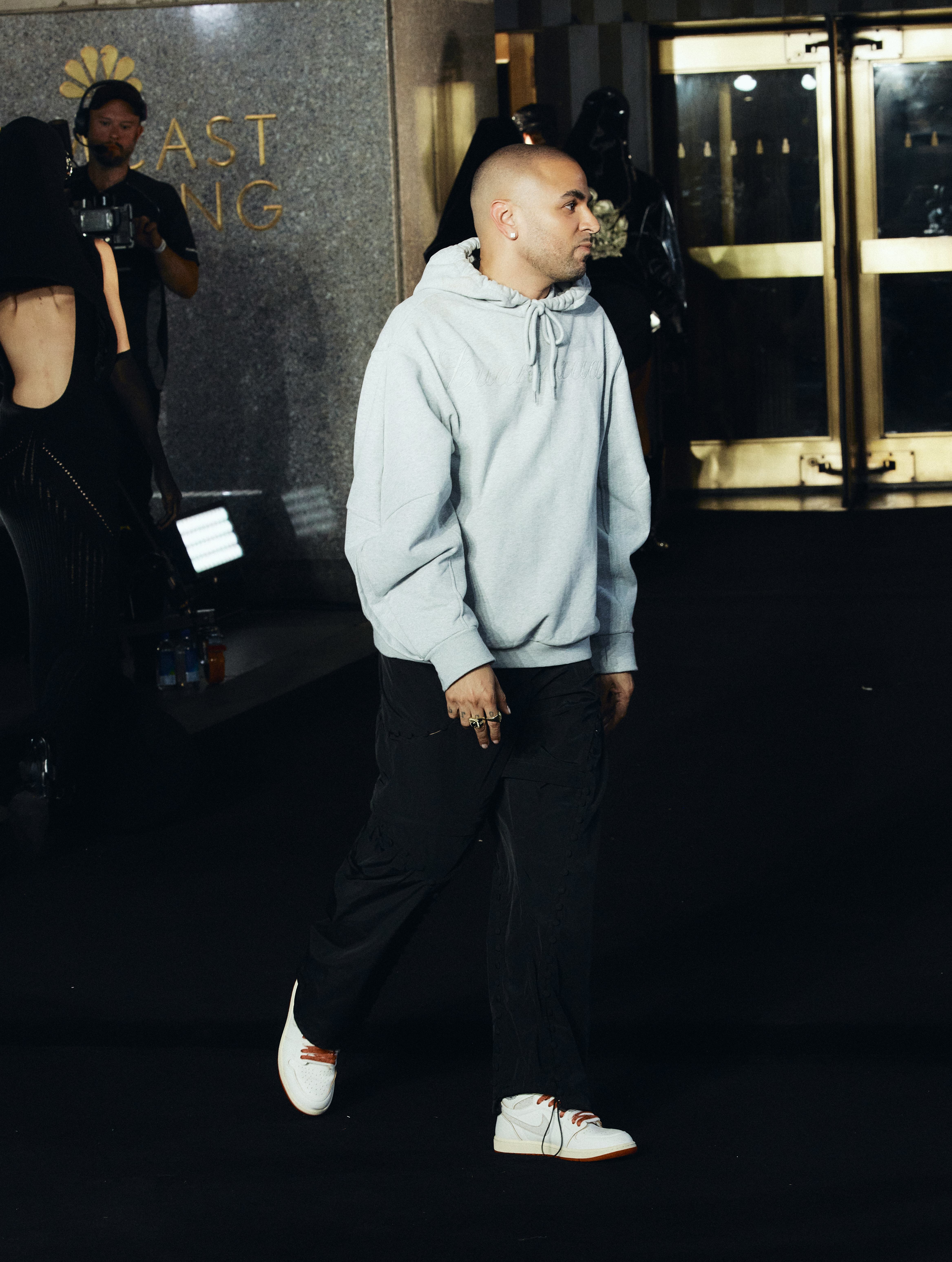 Raul Lopez of Luar wearing Nike Rare Air Jordans.