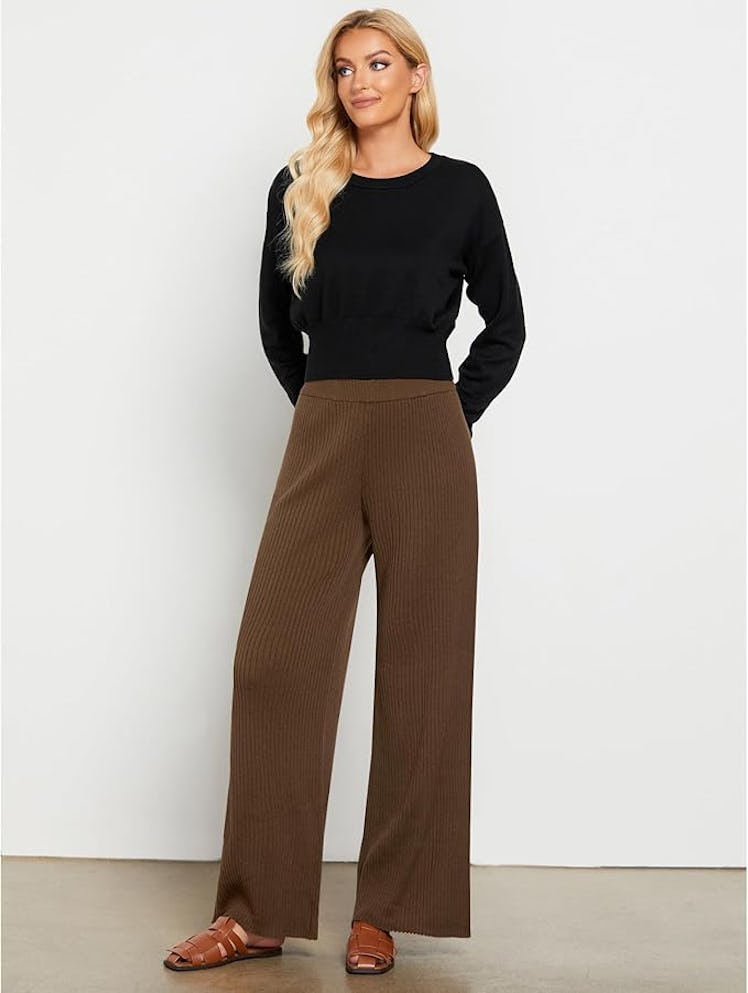 GRAPENT Wide Leg Sweater Pants