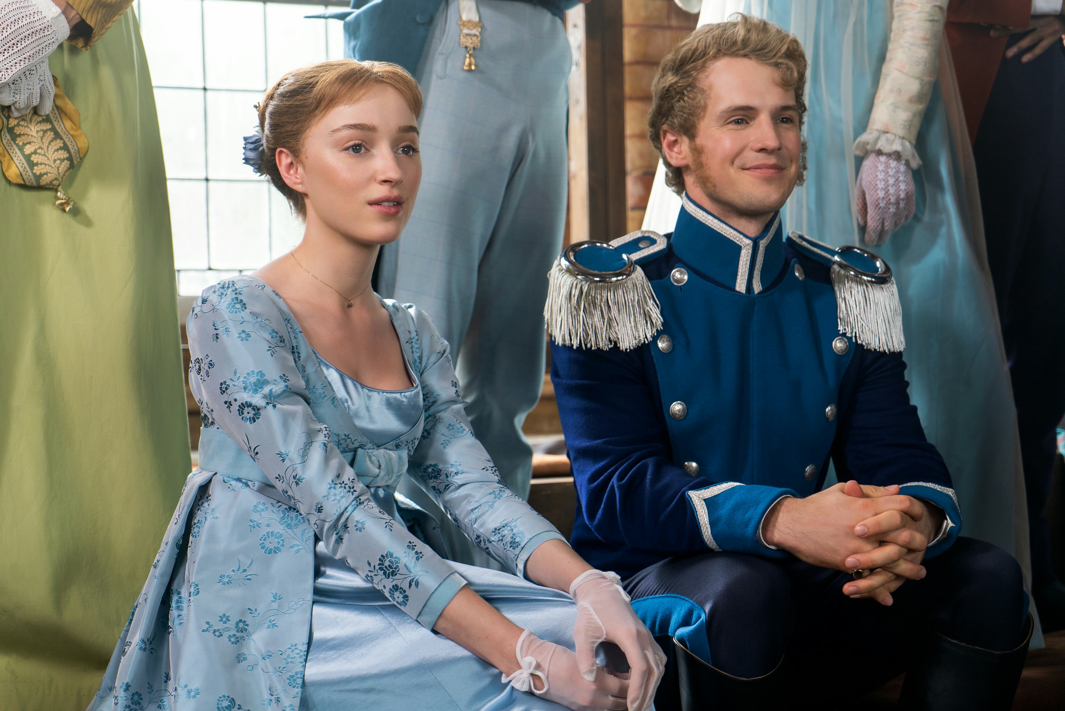 Daphne and Prince Friedrich on Bridgerton. Photo via Netflix