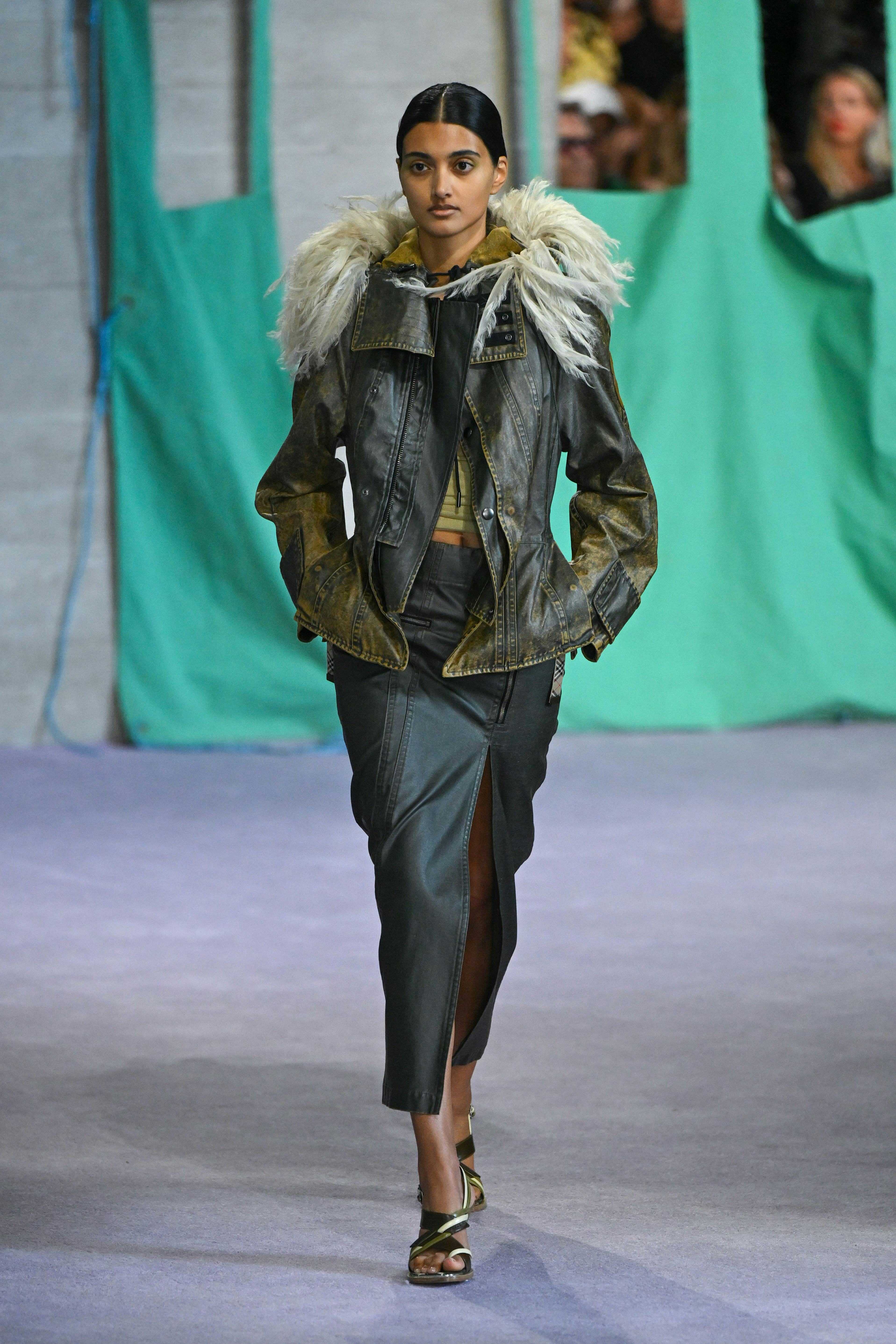  Neelam Gill walks the runway at the Burberry show during London Fashion Week September 2024 at the ...