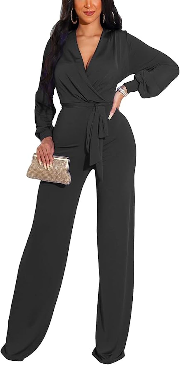 shengfan V-Neck Jumpsuit