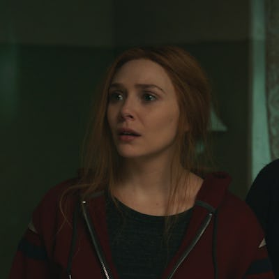 (L-R): Elizabeth Olsen as Wanda Maximoff and Kathryn Hahn as Agatha Harkness in Marvel Studios' 'Wandavision' exclusively on Disney+.