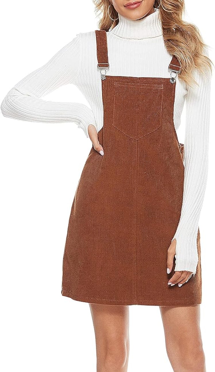 Tanming Corduroy A-Line Overall Dress