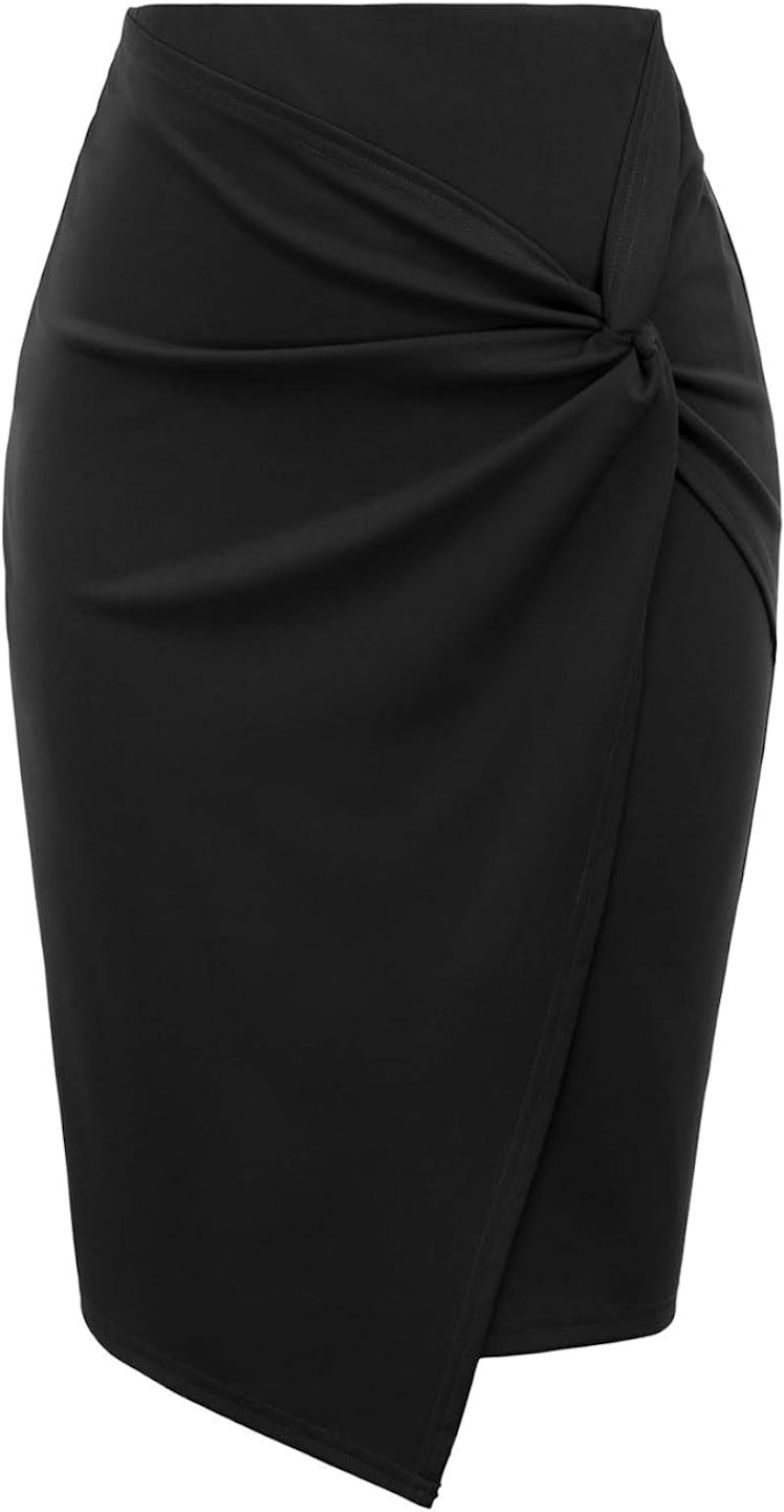 Kate Kasin Wrap Pencil Skirt