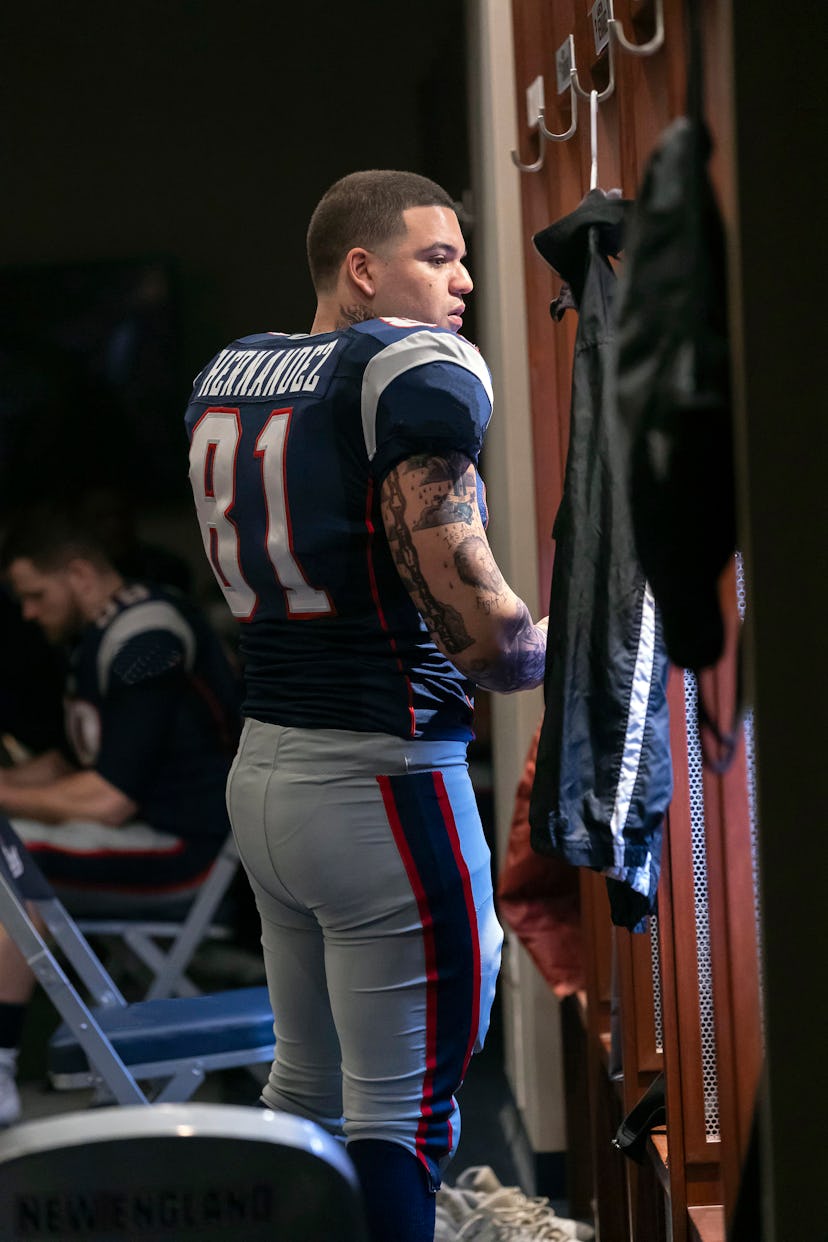 Josh Rivera as Aaron Hernandez on American Sports Story. Photo via FX