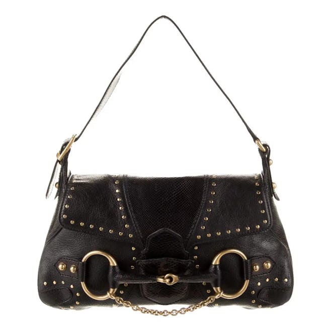 Gucci Horsebit Chain Leather Handbag