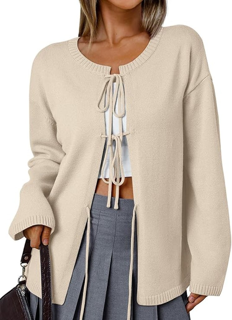 LILLUSORY Tie Front Cardigans Sweater