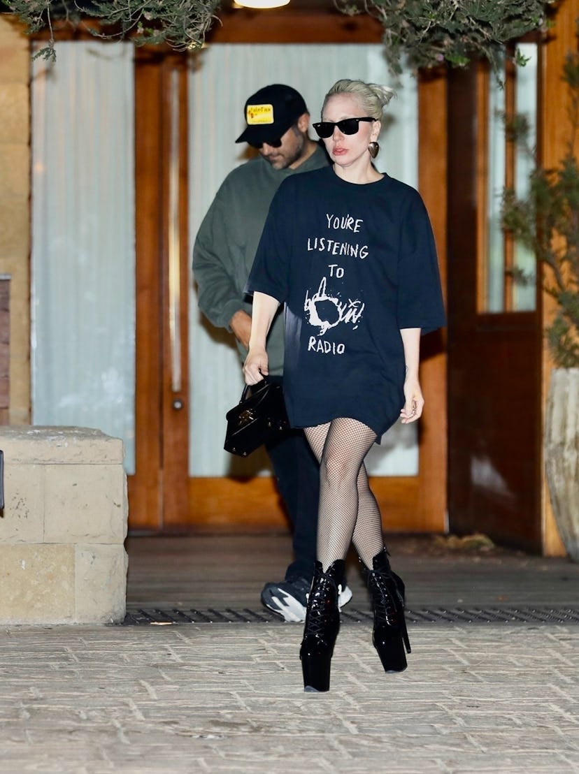 Lady Gaga’s pantsless dinner look